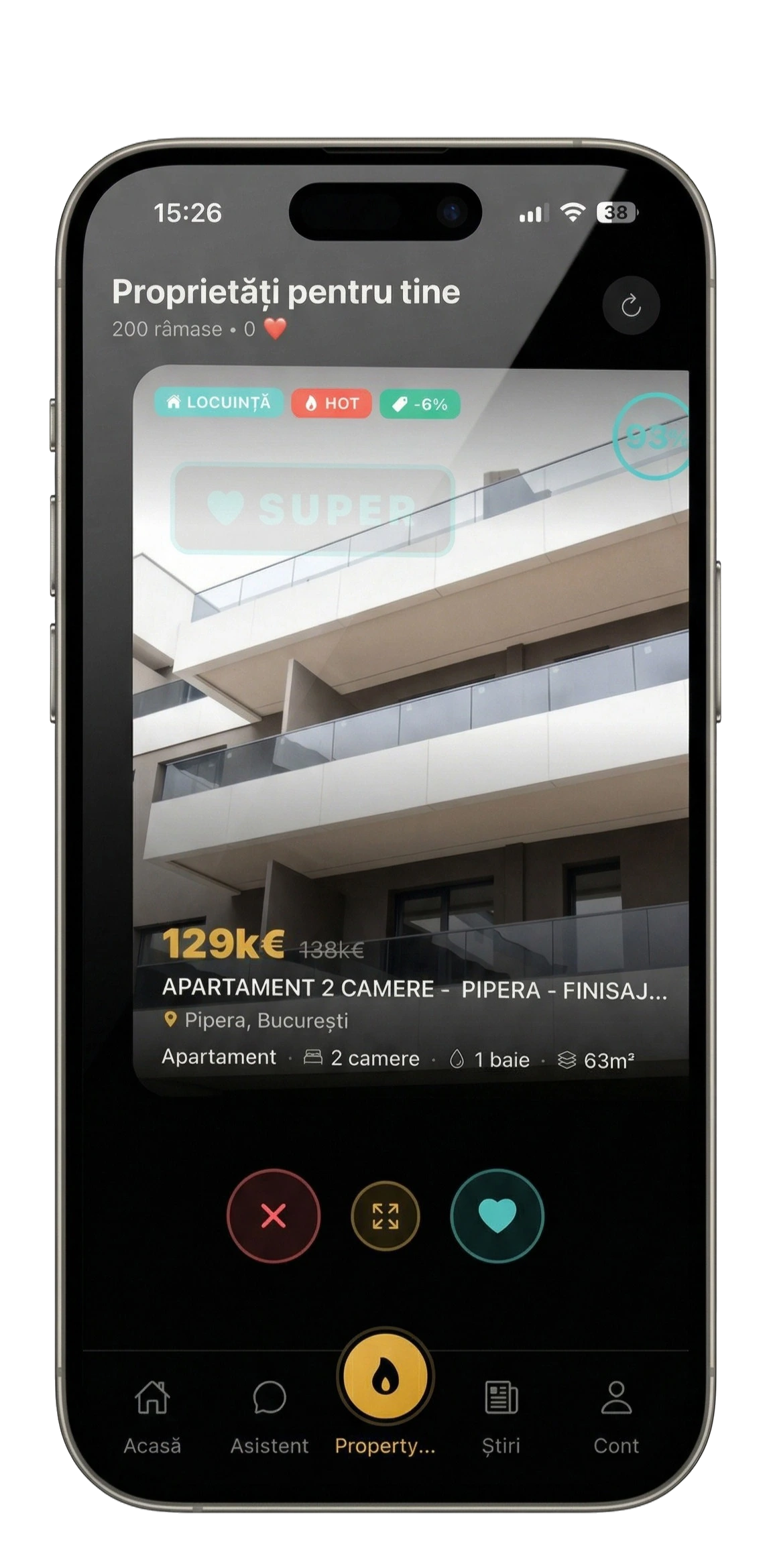 North Bucharest App — Property Tinder